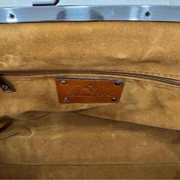 Patricia Nash Mia Frame Woven Leather Cluth Purse Pastel Turquoise Chain Strap - Picture 7 of 7